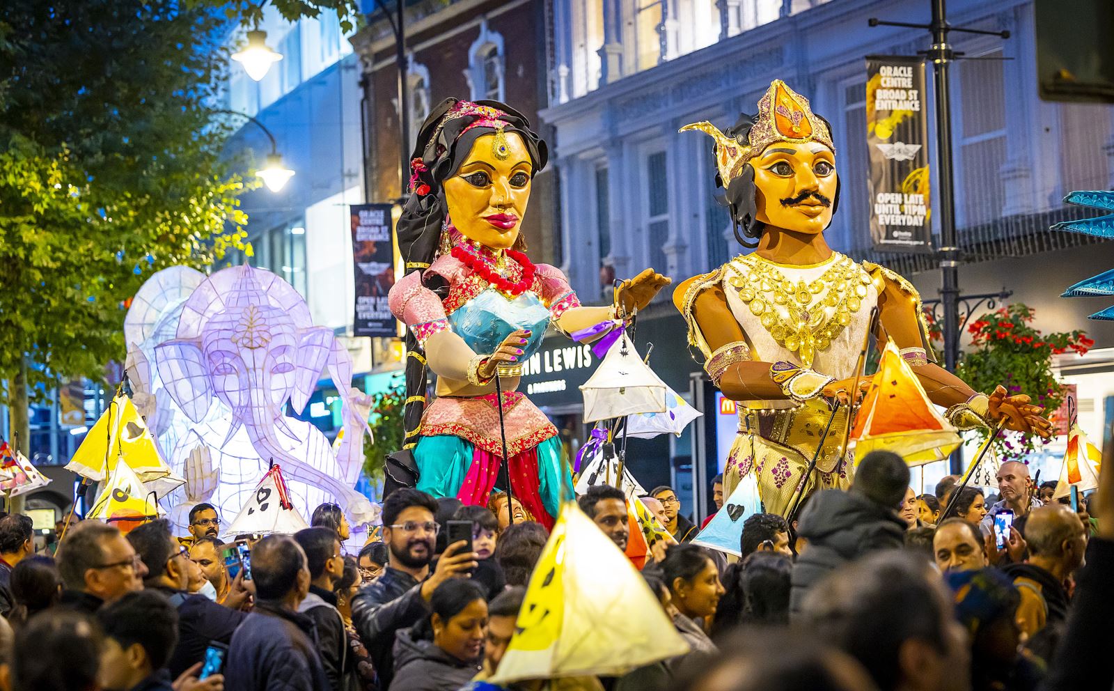 Diwali puppets in parade